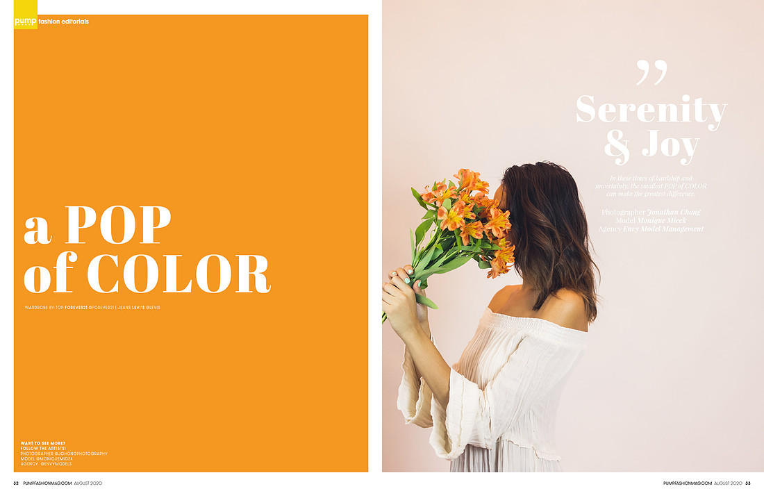 PUMP Magazine: The Floral Issue (August 2020)"a POP of COLOR"